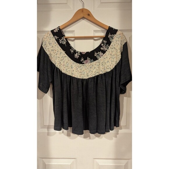 Easel Los Angeles tiered tunic tee Cottagecore Country Feminine Girly SZ M - Picture 3 of 5